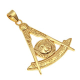 Square Masonic Freemason Pendant Necklace with 5mm Chain