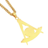 Square Masonic Freemason Pendant Necklace with 5mm Chain