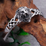 Gothic Lion Head Cuff Bracelet Stainless Steel