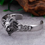 Gothic Lion Head Cuff Bracelet Stainless Steel
