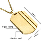 Stainless Steel Mens Army Style Dog Tags Chain Pendant Necklace