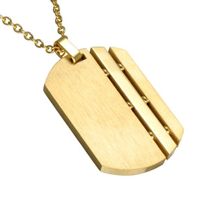Stainless Steel Mens Army Style Dog Tags Chain Pendant Necklace