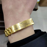 Personalized Stainless Steel Men's Name Bangle Jewelry Engraving Date Gift