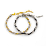 Stainless Steel Mesh Necklace Twist Chain Women Charm Choker Bracelet Set