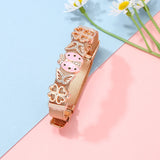 Stainless Steel Mesh Watch Belt Mesh Bracelet Butterfly Charm Strap Bangle