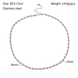Stainless Steel Vacuum Plating Bead Chain Necklaces