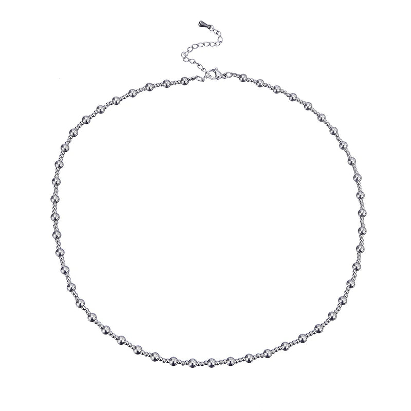 Stainless Steel Vacuum Plating Bead Chain Necklaces
