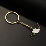 Mexico Map Flag Keychain Colored Stainless Steel Jewelry