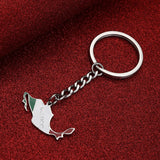 Mexico Map Flag Keychain Colored Stainless Steel Jewelry
