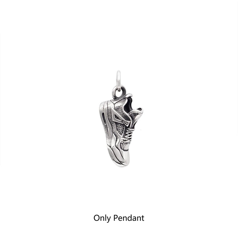 Stainless Steel Mini Basketball Shoe Necklace For Men Vintage Punk Pendant