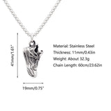 Stainless Steel Mini Basketball Shoe Necklace For Men Vintage Punk Pendant