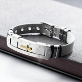 Stainless Steel Mesh Cross Bracelet Bangle Gift For Him