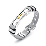 Stainless Steel Mesh Cross Bracelet Bangle Gift For Him