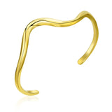 Stainless Steel Twisted Open Adjustable Bracelet Bangle for Women Girl
