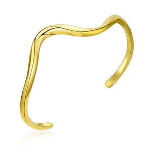 Stainless Steel Twisted Open Adjustable Bracelet Bangle for Women Girl