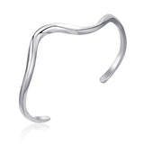 Stainless Steel Twisted Open Adjustable Bracelet Bangle for Women Girl