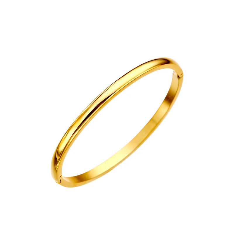 Stainless Steel Mirror Finish Bracelet for Women - Korean Jewelry