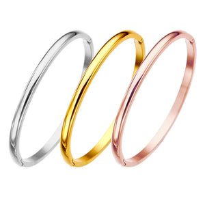 Stainless Steel Mirror Finish Bracelet for Women - Korean Jewelry