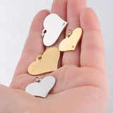 Stainless Steel Heart Charm Pendant & Bracelet Accessories 10pc