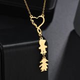 Personalized Stainless Steel Mom Boy Girl Pendant Necklace
