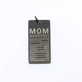 Stainless Steel Mom Charms Nutrition Facts Mother Necklace Pendant