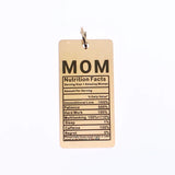 Stainless Steel Mom Charms Nutrition Facts Mother Necklace Pendant