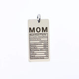 Stainless Steel Mom Charms Nutrition Facts Mother Necklace Pendant