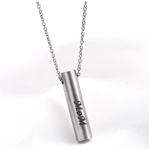 Stainless Steel Mom Dad Cremation Urn Pendant Necklace Ash Jewelry for Him