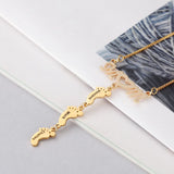 Mom Small Feet Pendant NamePlate Necklace Personalized Jewelry