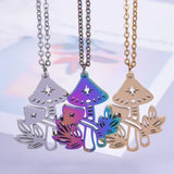 Moon Phased Mushroom Pendant Charms Steel Findings
