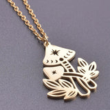 Moon Phased Mushroom Pendant Charms Steel Findings