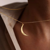 Moon Shape Name Necklace Stainless Steel Choker Gift for Wife