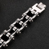 Stainless Steel Motorcycle Bracelet 16MM Wide Bike Chain Wristband Man