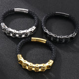 Stainless Steel Skull Head Charm Bracelet Men Gothic Armband