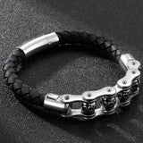 Stainless Steel Skull Head Charm Bracelet Men Gothic Armband