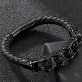 Stainless Steel Skull Head Charm Bracelet Men Gothic Armband