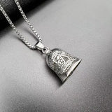 Stainless Steel Retro Punk Motorcycle Skeleton Lucky Bell Pendant