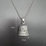 Stainless Steel Retro Punk Motorcycle Skeleton Lucky Bell Pendant
