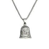 Stainless Steel Retro Punk Motorcycle Skeleton Lucky Bell Pendant