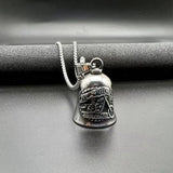 Stainless Steel Retro Punk Motorcycle Skeleton Lucky Bell Pendant