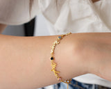 Personalized Stainless Steel Name Bracelet with Birthstones