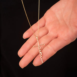 Faith Cross Necklace, Dainty Steel Pendant