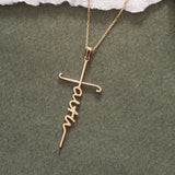 Faith Cross Necklace, Dainty Steel Pendant