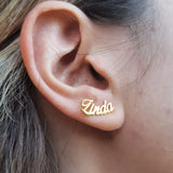 Stainless Steel Name Earrings,Personalized Earrings,Custom Name