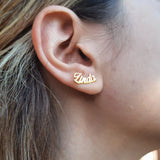 Stainless Steel Name Earrings,Personalized Earrings,Custom Name