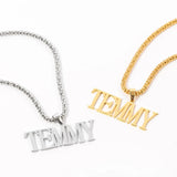 Stainless Steel Name Necklace Crown Letter Pendant Plated Personalized Jewelry