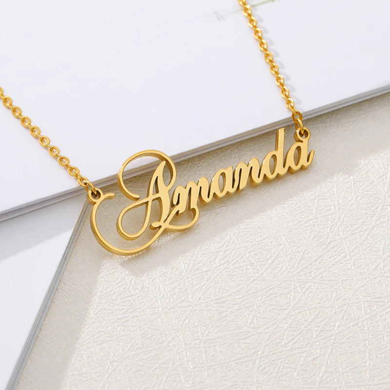 Custom Stainless Steel Name Necklace for Men Women