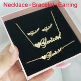 Personalized Stainless Steel Name Necklace Set