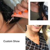 Stainless Steel Name Necklace Studs Necklaces Set for Women