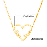 Stainless Steel Name Necklaces Personalized Love Heart Necklace For Women
